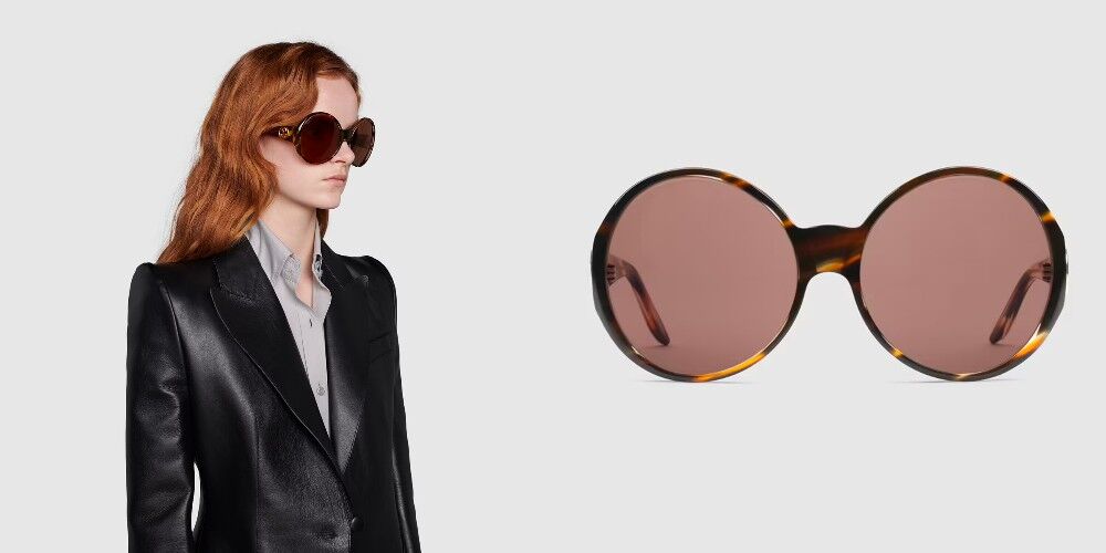 GUCCI sunglasses Heart brown 赤茶 ラブリーハート GUCCI sunglasses Heart brown 赤茶 ラブリーハート Large frame